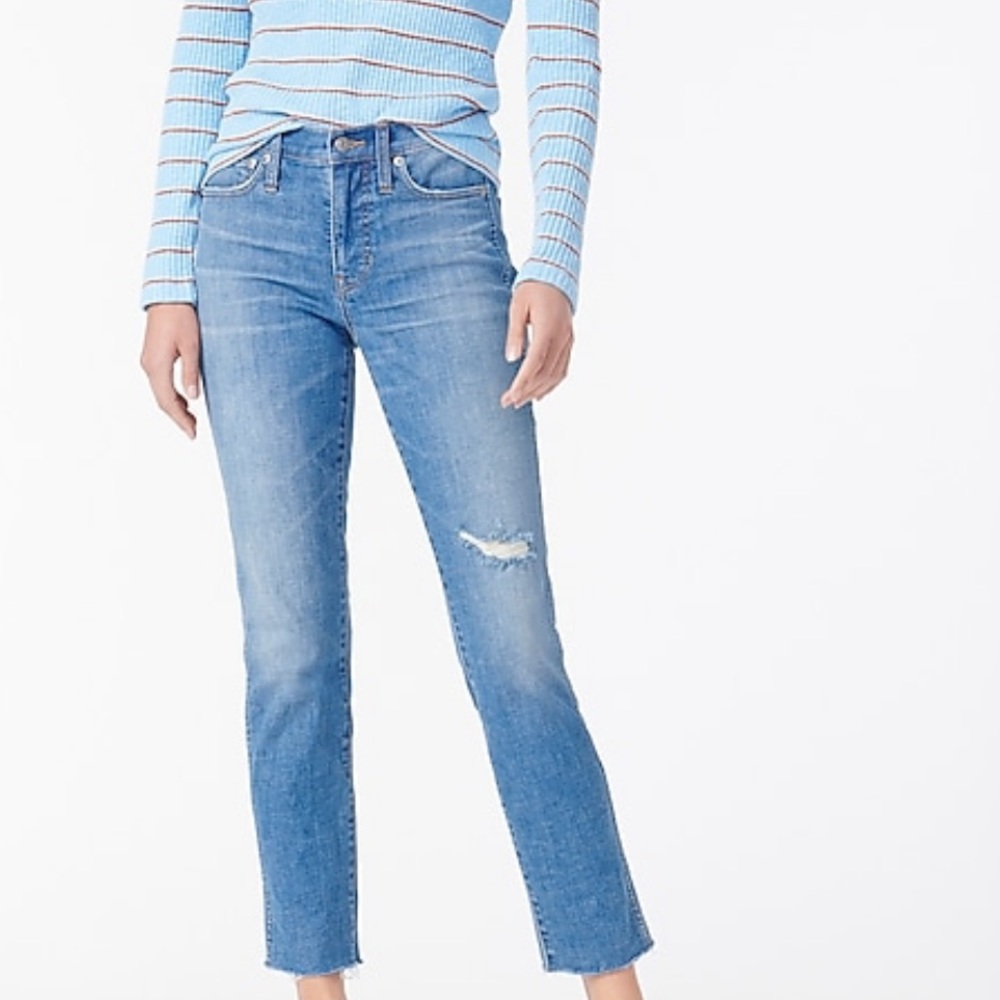 J Crew 9" vintage straight jean in Wainscott wash